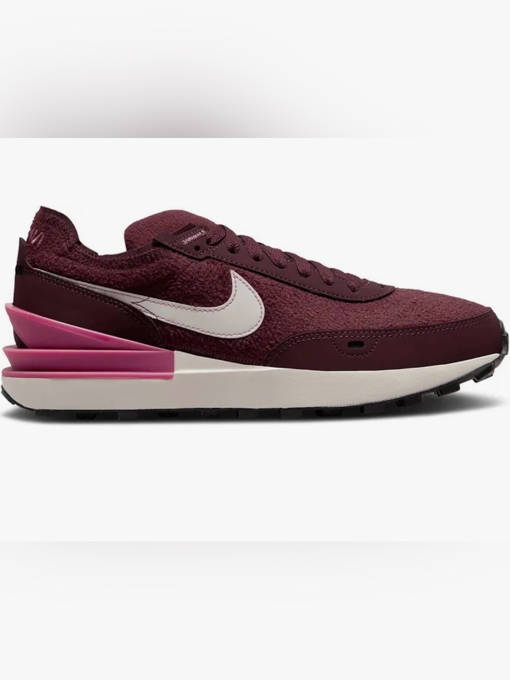 Nike Women’s Waffle One SE Maroon/White Athletic Sneaker w/Pink Accent  Size 8.5
